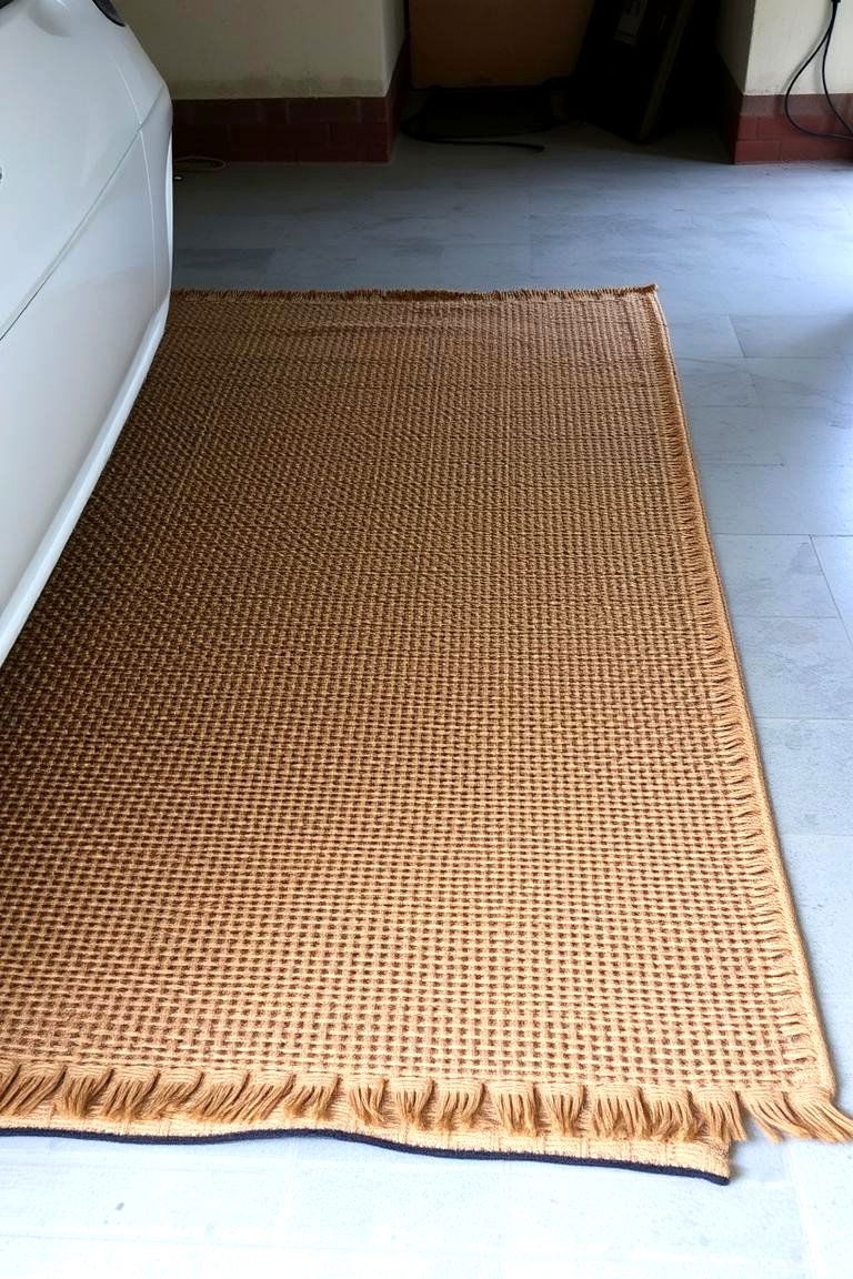 Natural Fiber Rugs - 24 Rustic Garage Ideas