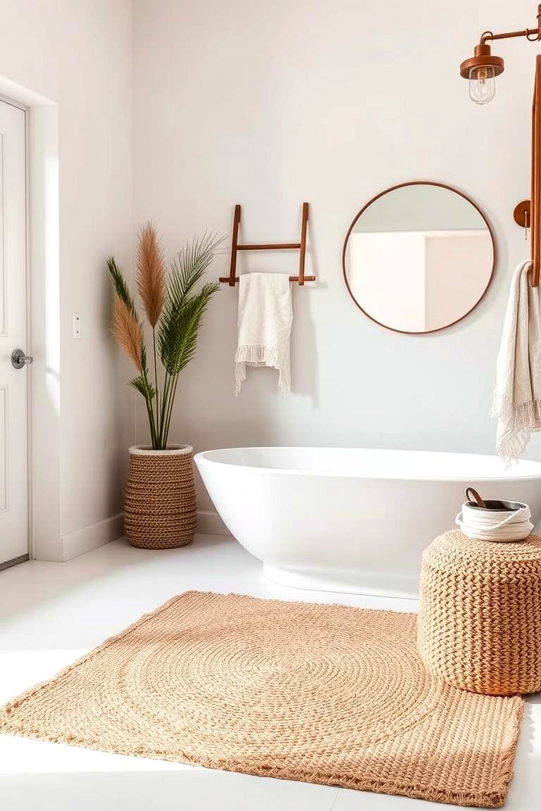 Natural Fiber Rugs - 24 Earthy Bathroom Ideas