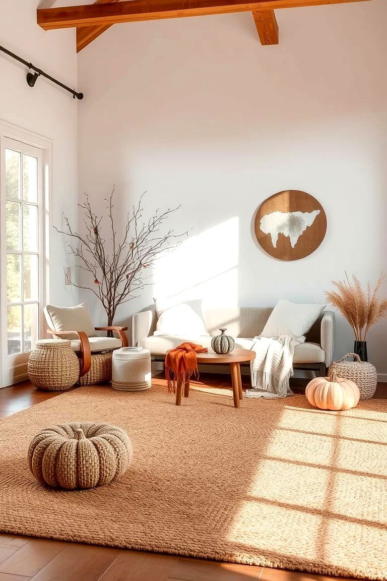 Natural Fiber Rugs - 24 Fall Living Room Ideas