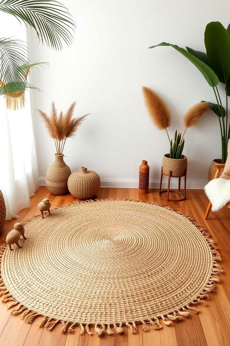 Natural Fiber Rugs for Warmth - 24 Bohemian Tropical Bohemian Decor