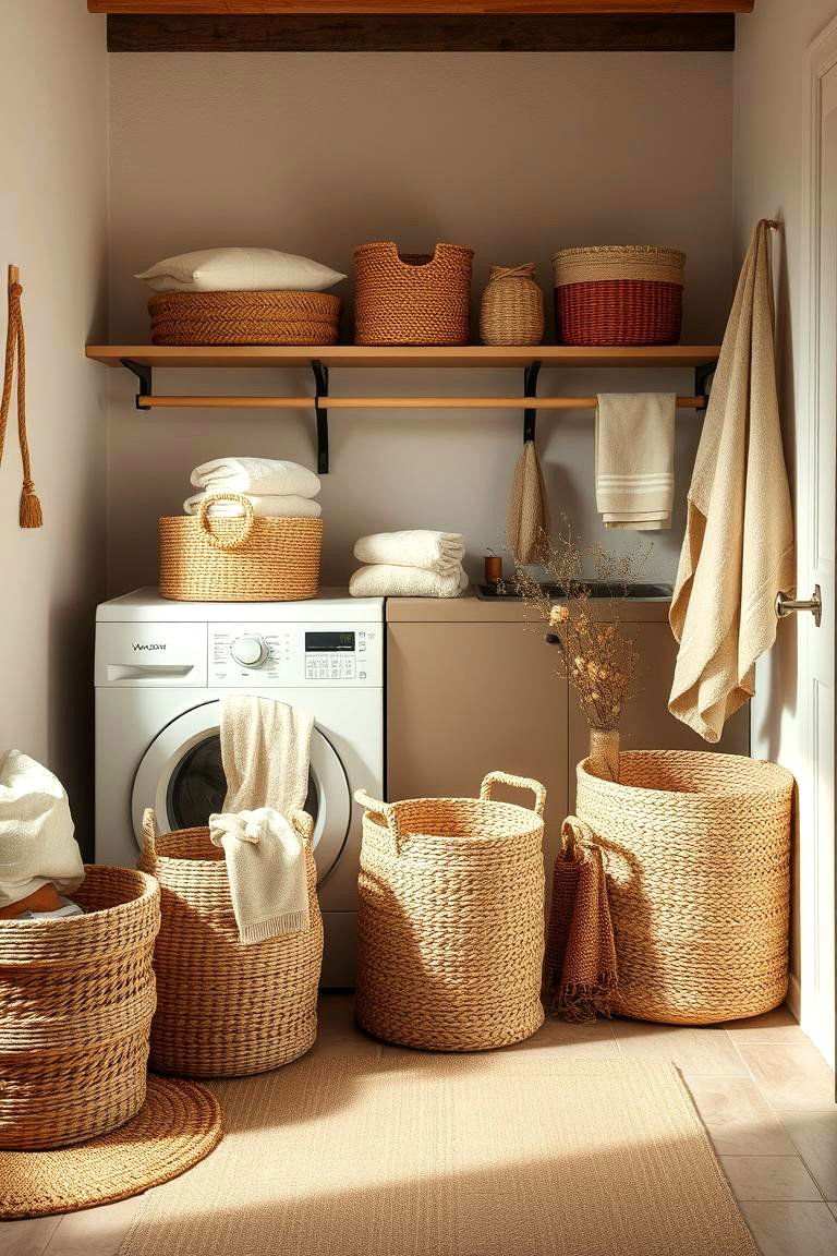 Natural Fiber Textiles - 24 Green Laundry Room Ideas
