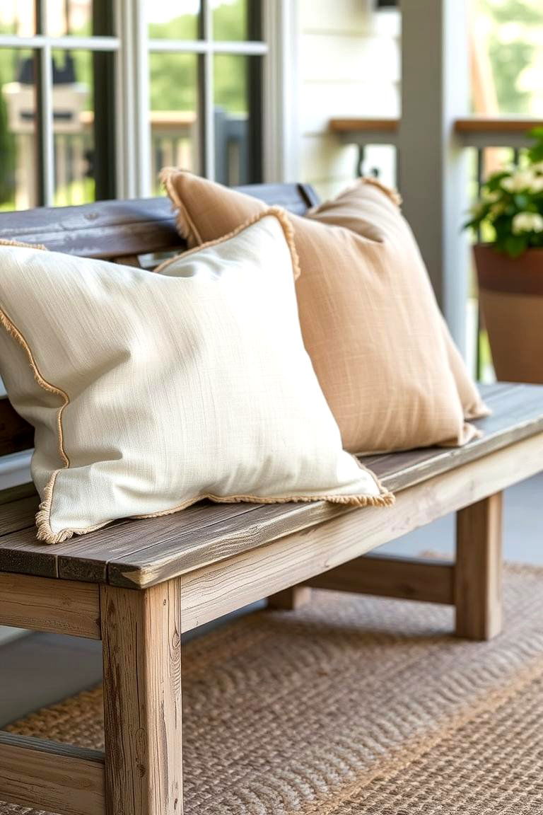 Natural Fiber Throw Pillows - 24 Rustic Patio Ideas