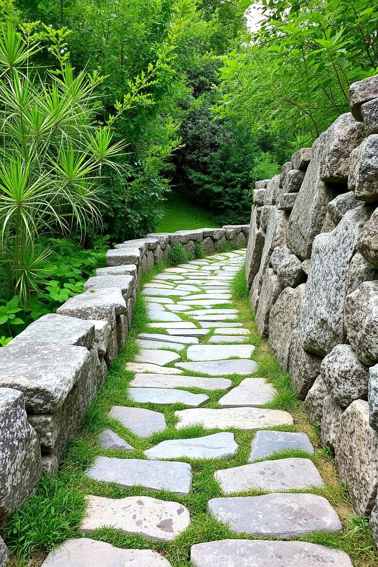 Natural Flagstone Walkway - 24 Stone Walkway Ideas