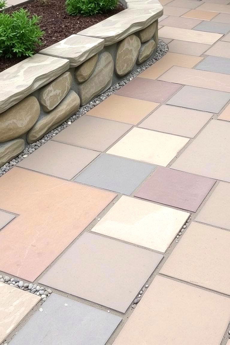 Natural Flagstone with Gravel Borders - 24 Flagstone Patio Ideas