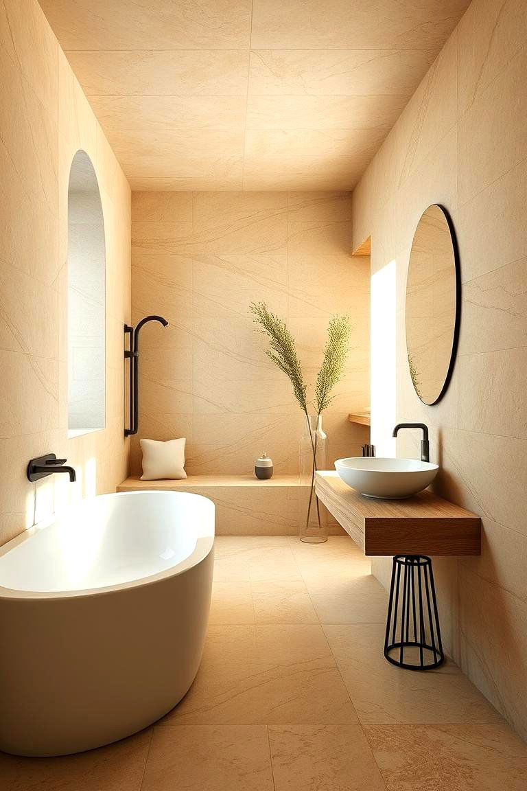 Natural Flow - 24 Travertine Tile Bathroom Ideas