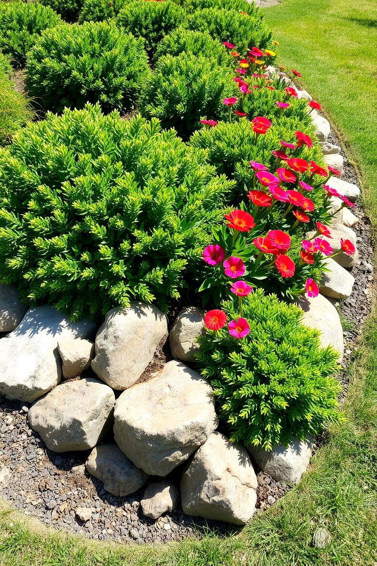 Natural Garden Border - 24 River Rock Edging Ideas