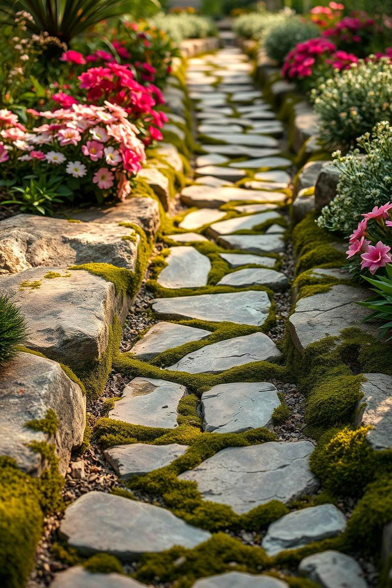 Natural Garden Walkway - 24 Stepping Stone Walkway Ideas