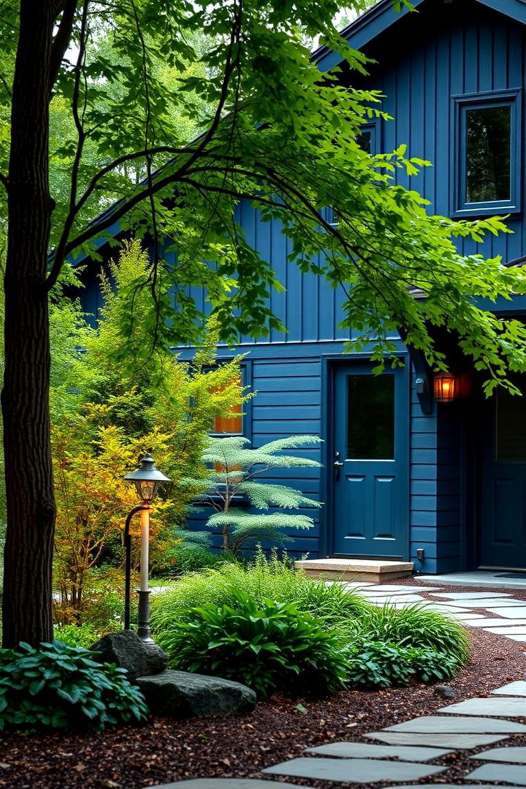 Natural Harmony and Balance - 24 Dark Blue House With Black Trim