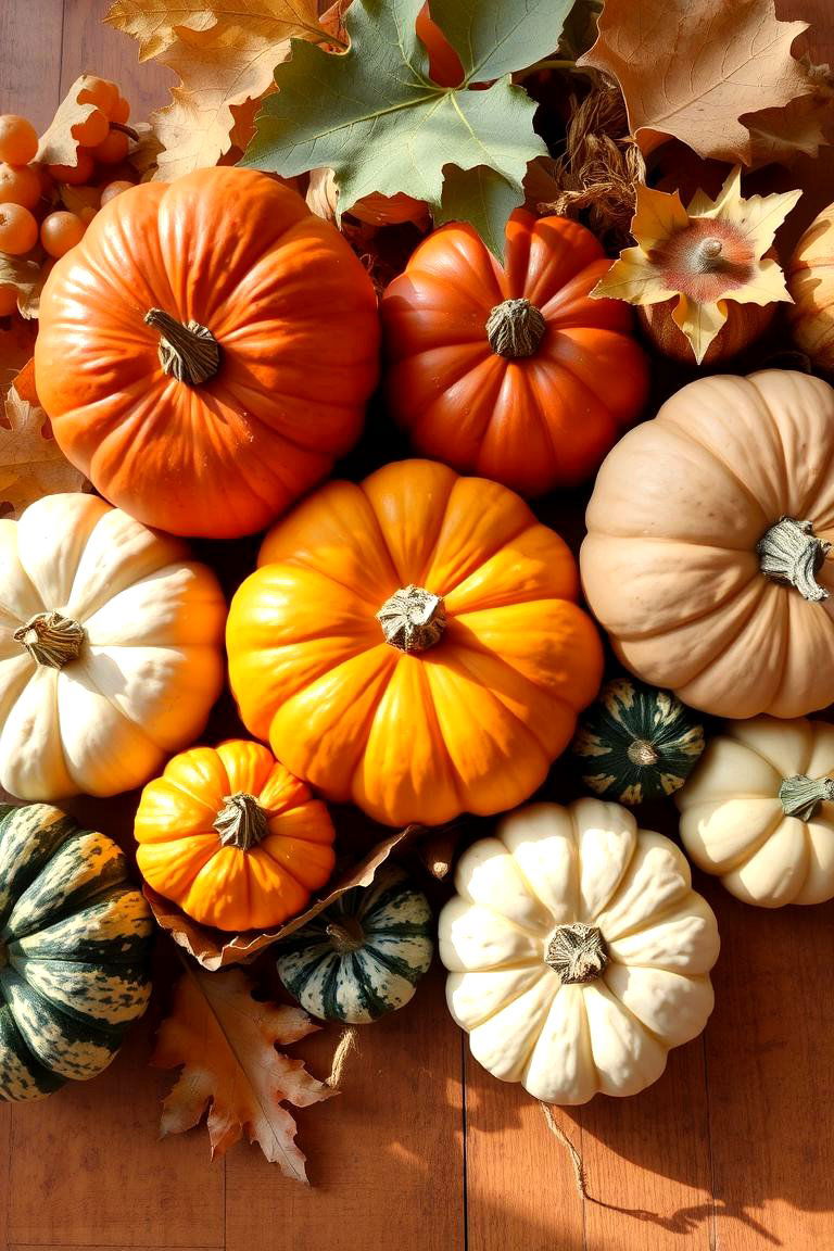 Natural Harvest Pumpkin Arrangement - 24 Pumpkin Decor Ideas
