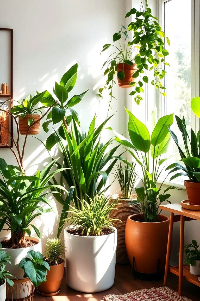 Natural Indoor Plant Corners - 24 Boho Decor Ideas