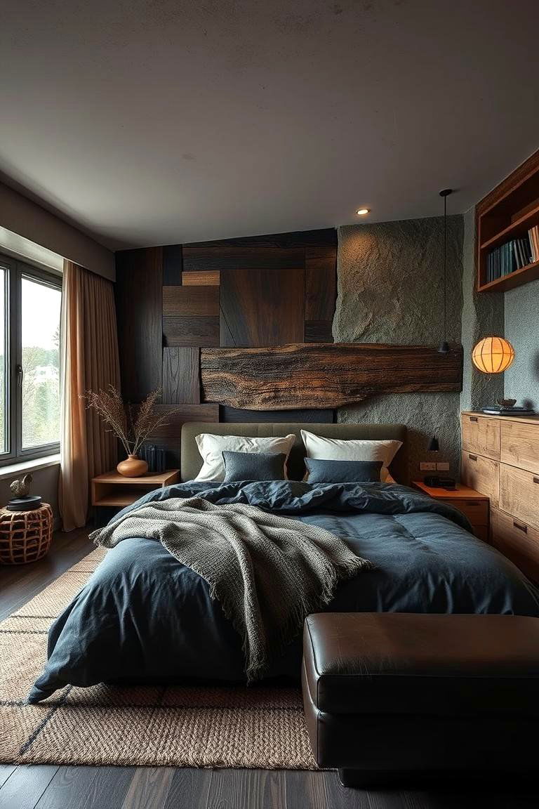 Natural Integration Organic Black and Brown Elements - 24 Black and Brown Bedroom Ideas