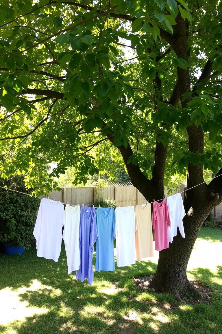 Natural Laundry Drying with Trees - 24 Outdoor Laundry Area Design Ideas