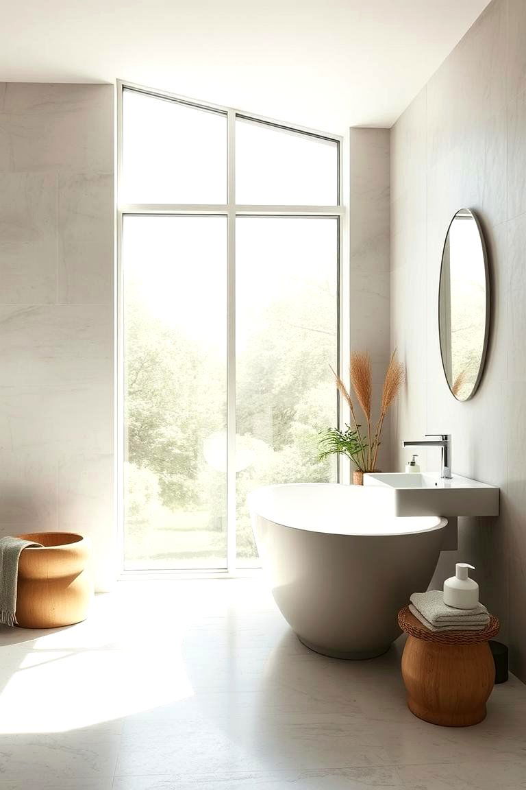 Natural Light Emphasis - 24 Earthy Bathroom Ideas