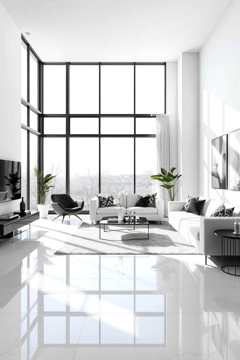 Natural Light Emphasis - 24 Black and White Boho Living Room Ideas