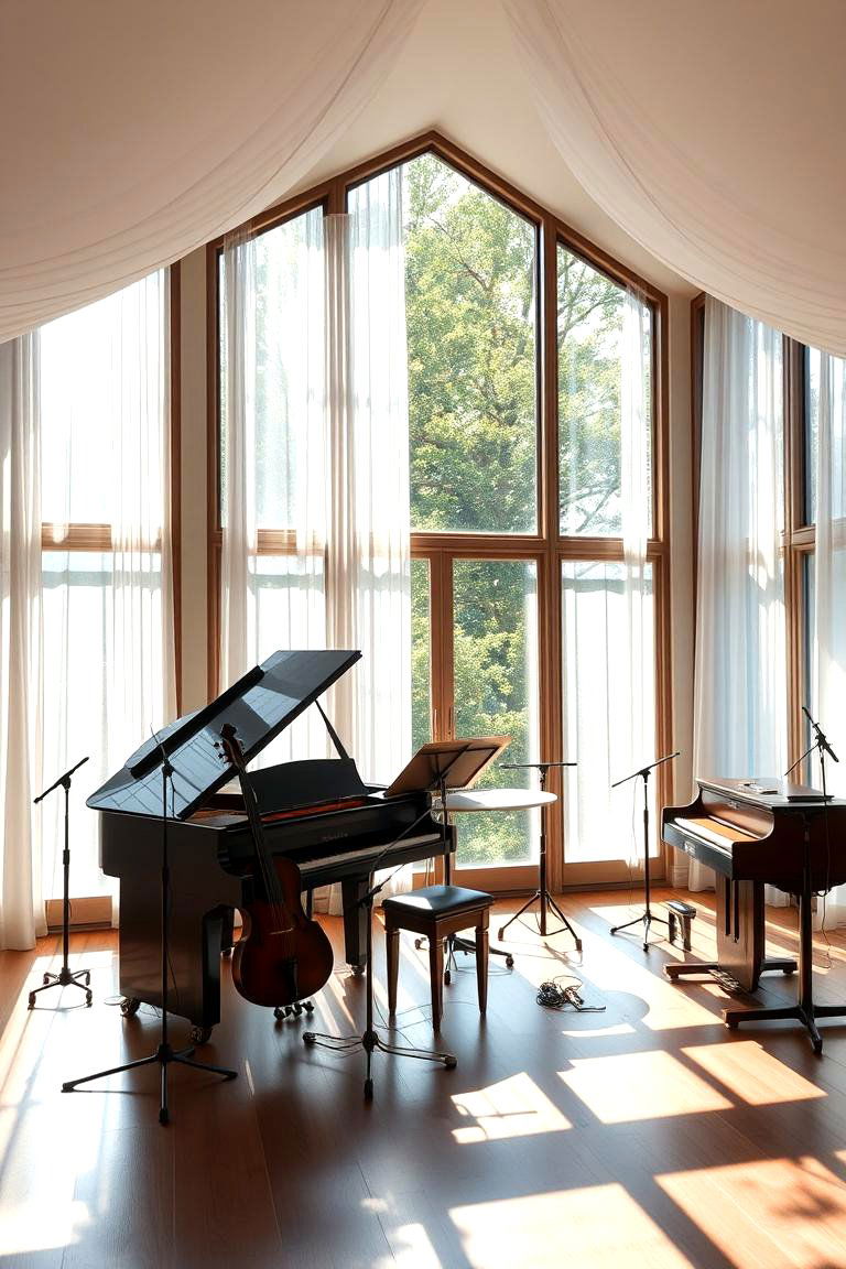 Natural Light Integration - 24 Music Room Ideas