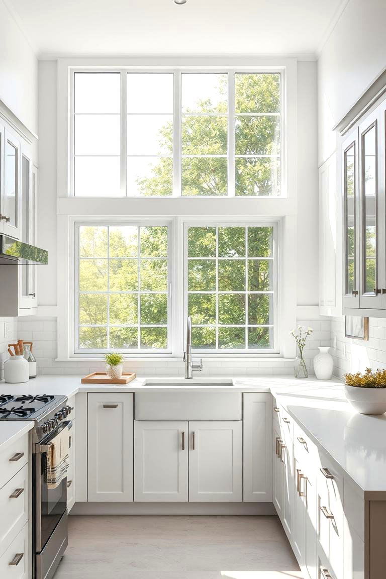 Natural Light Maximization with Large Windows - 24 l shaped kitchen ideas