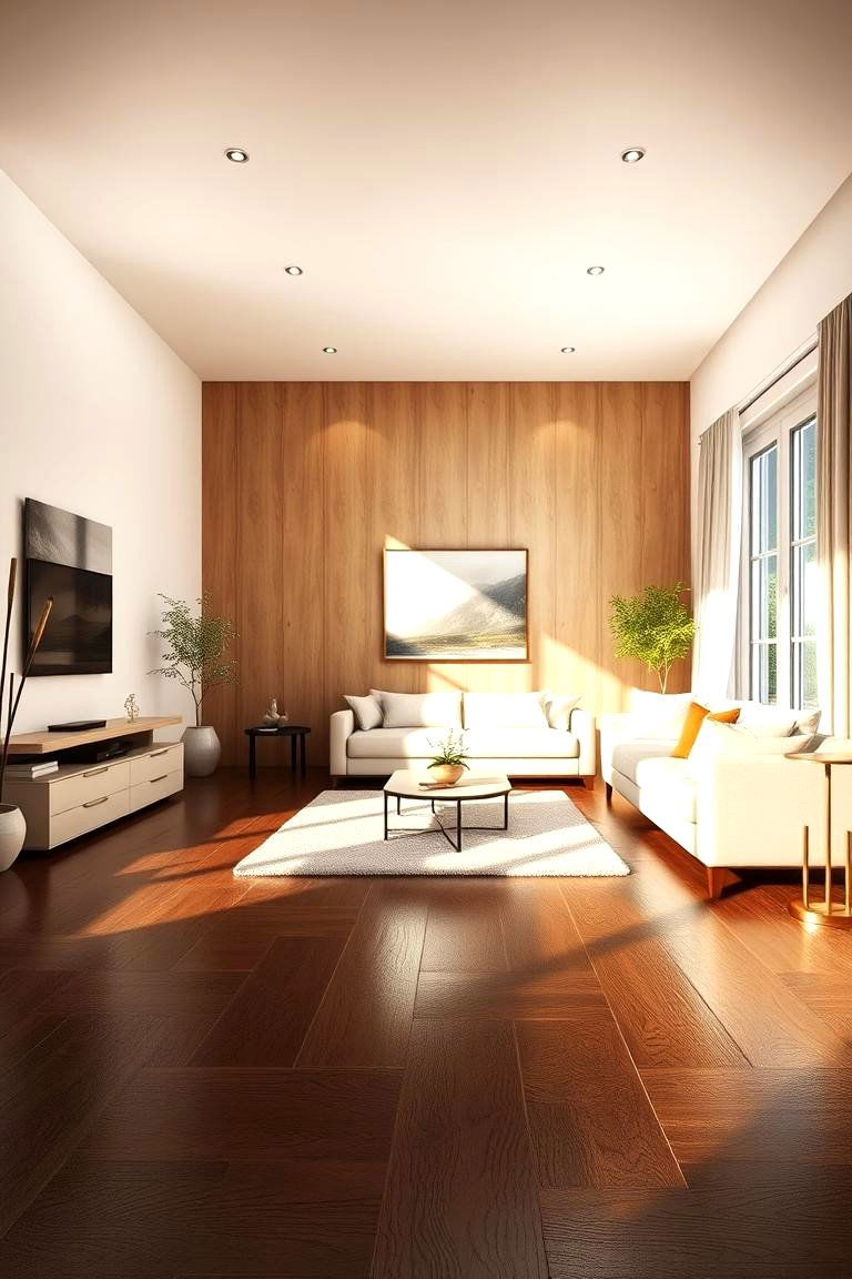 Natural Light and Deep Hues - 24 Dark Brown Floor Living Room Ideas