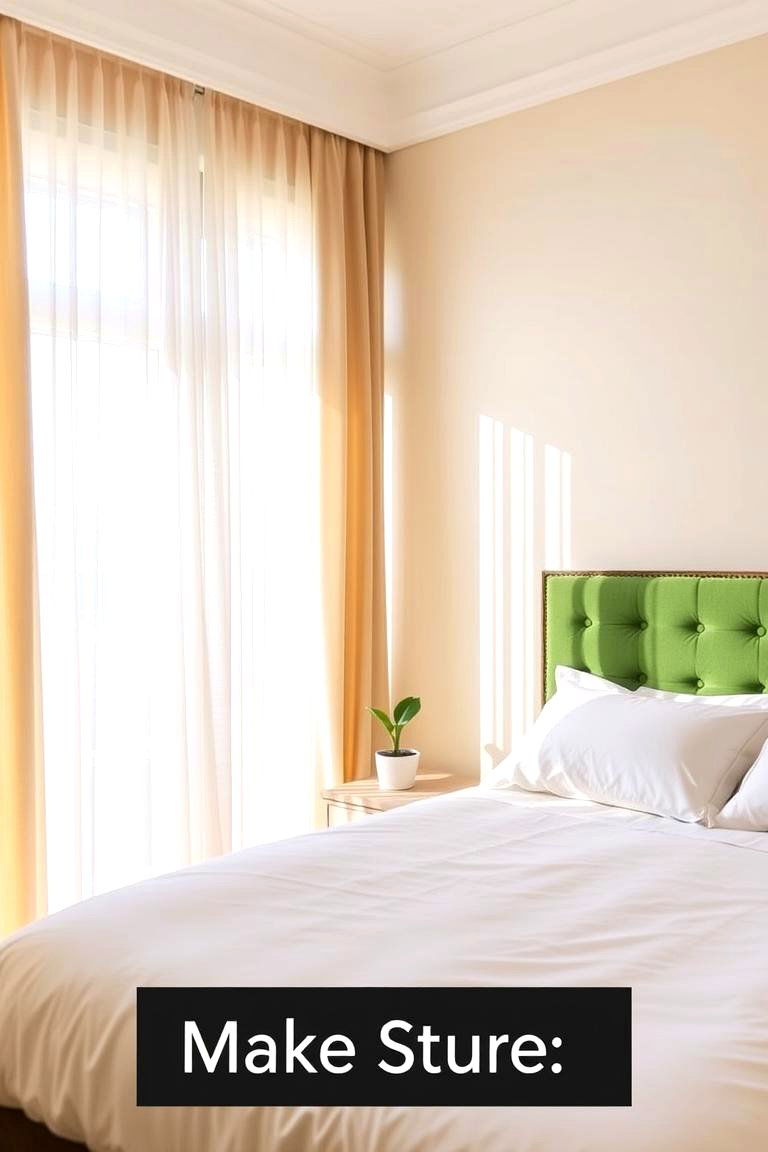 Natural Light to Enhance Green and Beige - 24 Green and Beige Bedroom Ideas