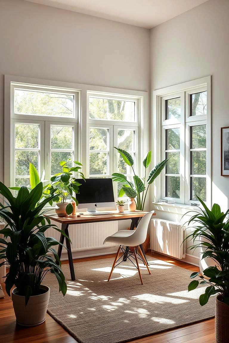 Natural Lighting - 24 Modern Home Office Ideas