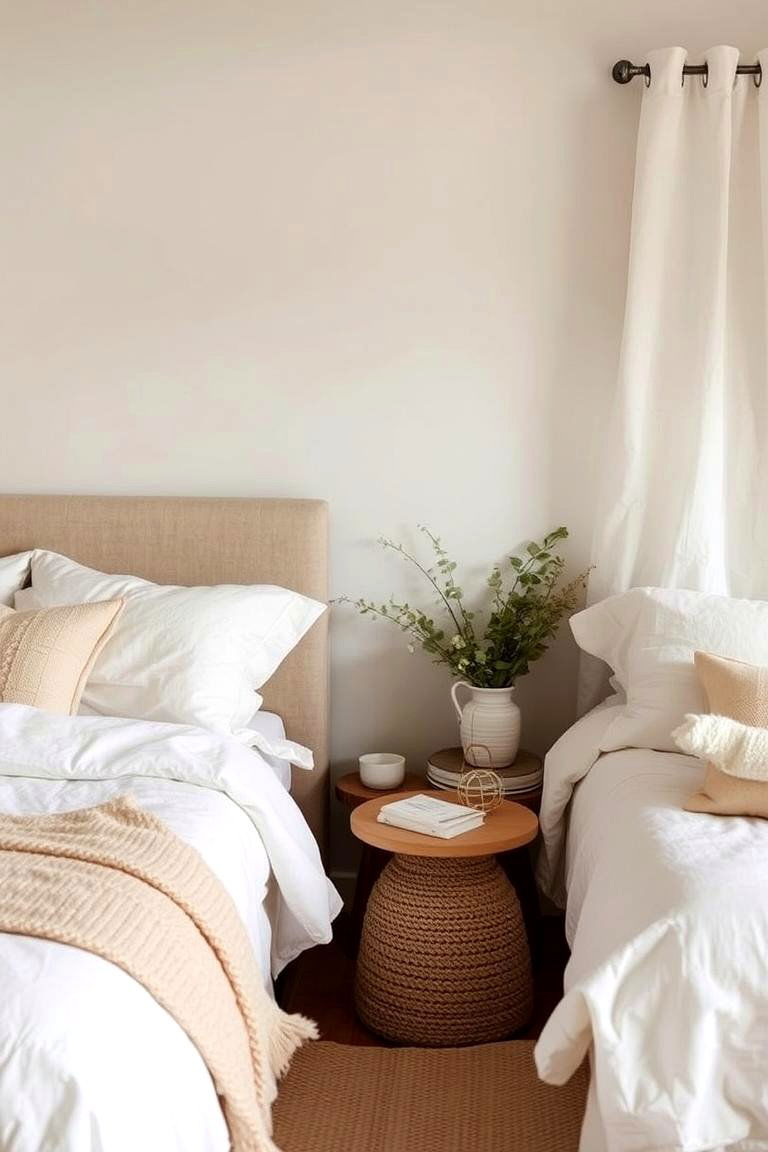 Natural Linen Bedding - 24 Country Bedroom Ideas