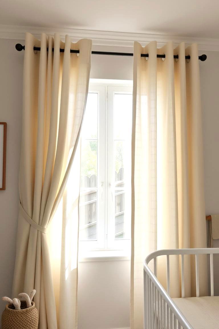 Natural Linen Curtains - 24 Neutral Nursery Ideas