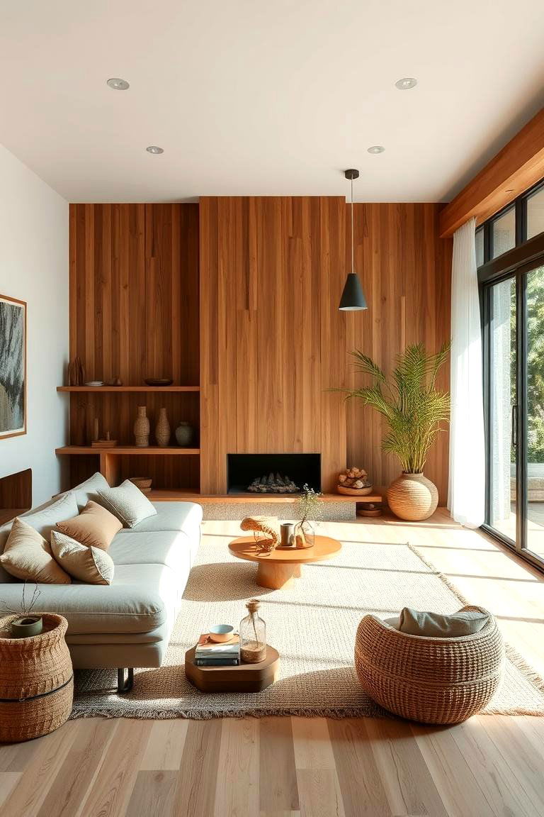 Natural Materials - 24 Minimalist Modern Boho Living Room Ideas