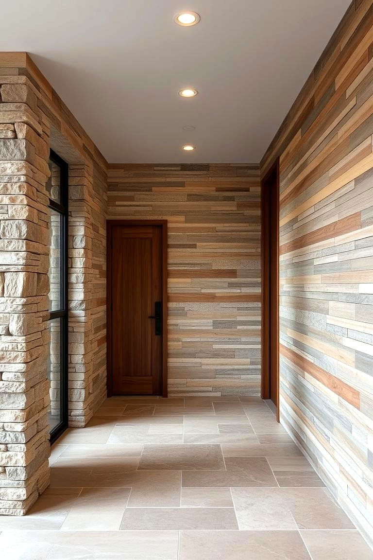 Natural Materials and Textured Walls - 24 Scandinavian Entryway Ideas