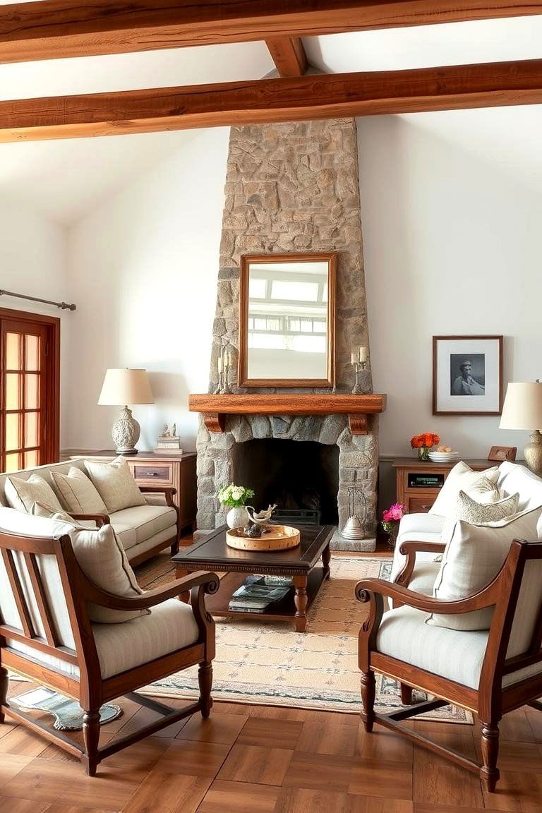 Natural Materials for a Warm Feel - 24 French Country Living Room Ideas