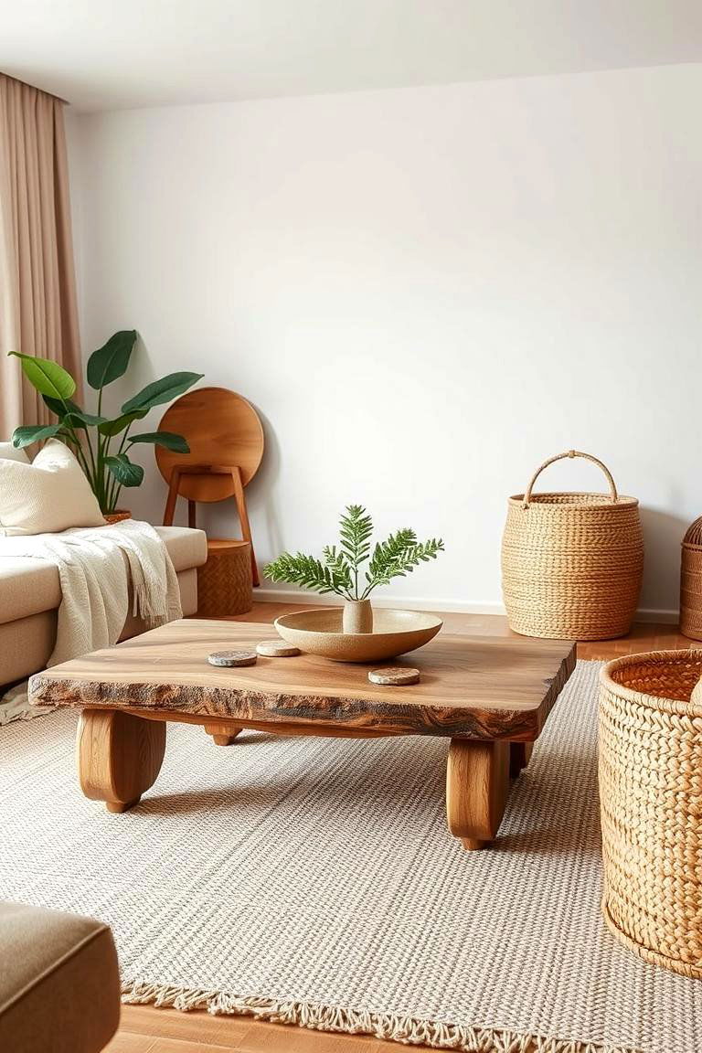 Natural Materials for an Earthy Feel - 24 Zen Living Room Ideas