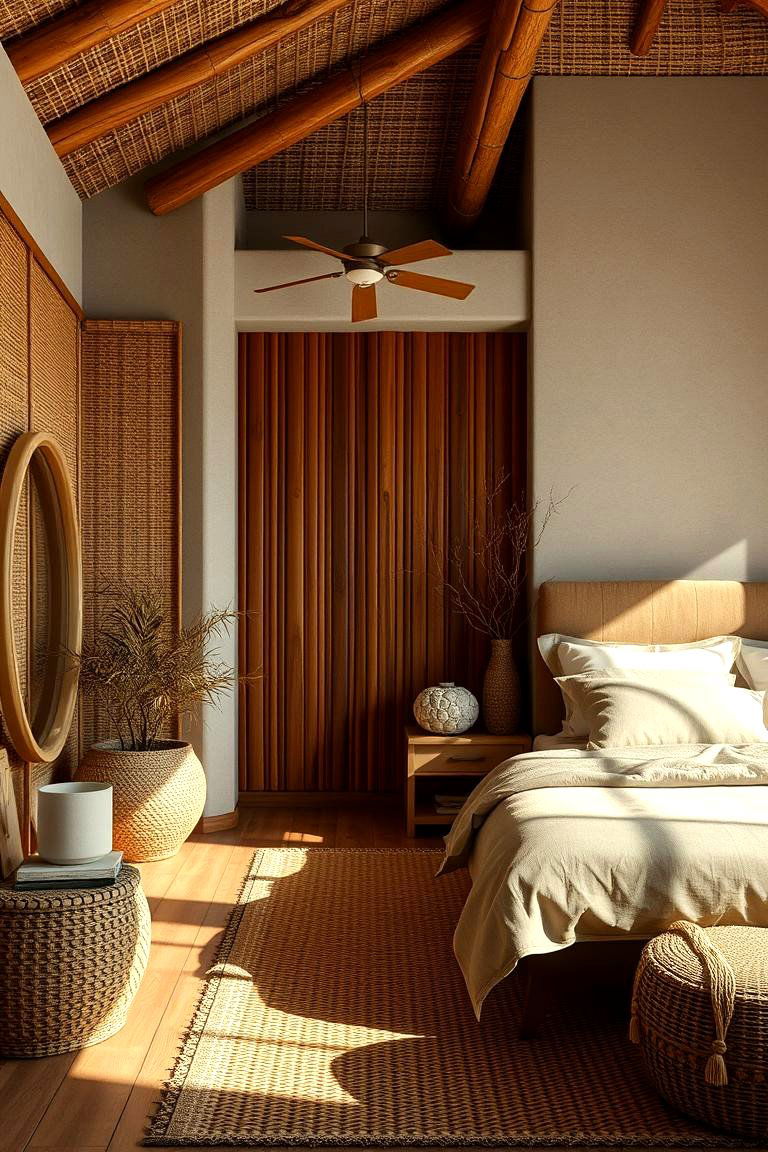 Natural Materials in Brown Hues - 24 Brown Bedroom Ideas