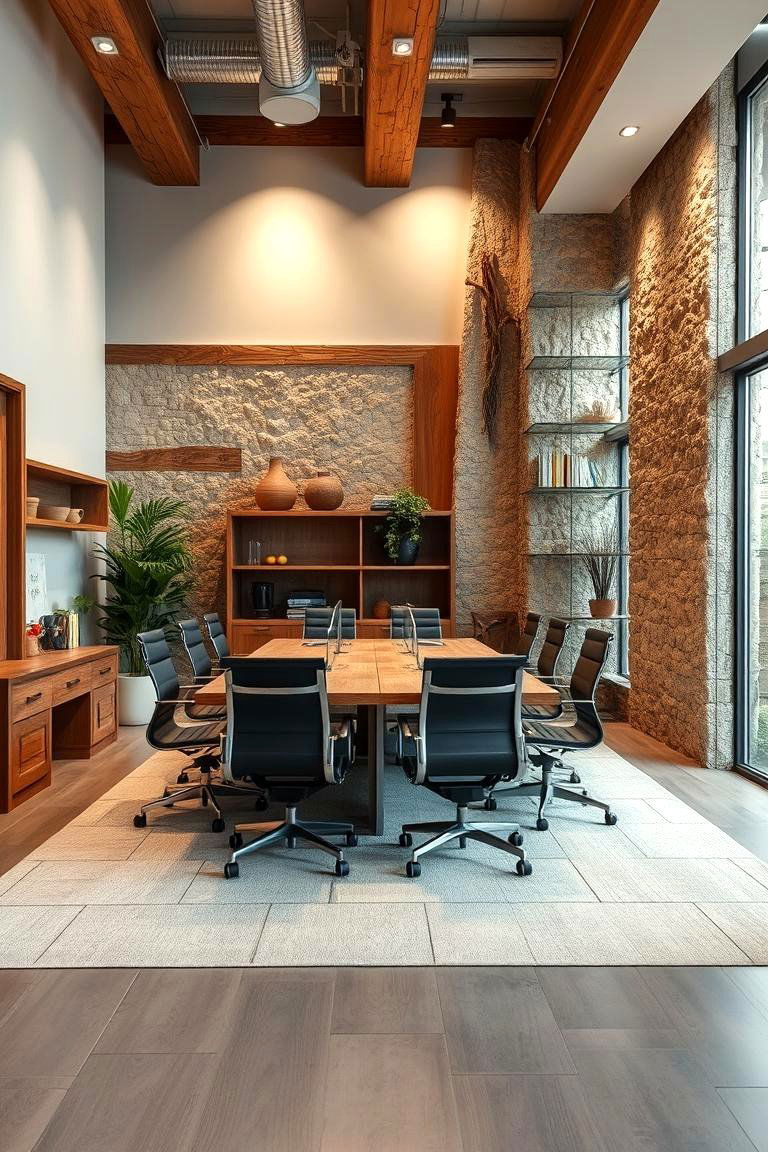 Natural Materials in Decor - 24 Green Home Office Ideas