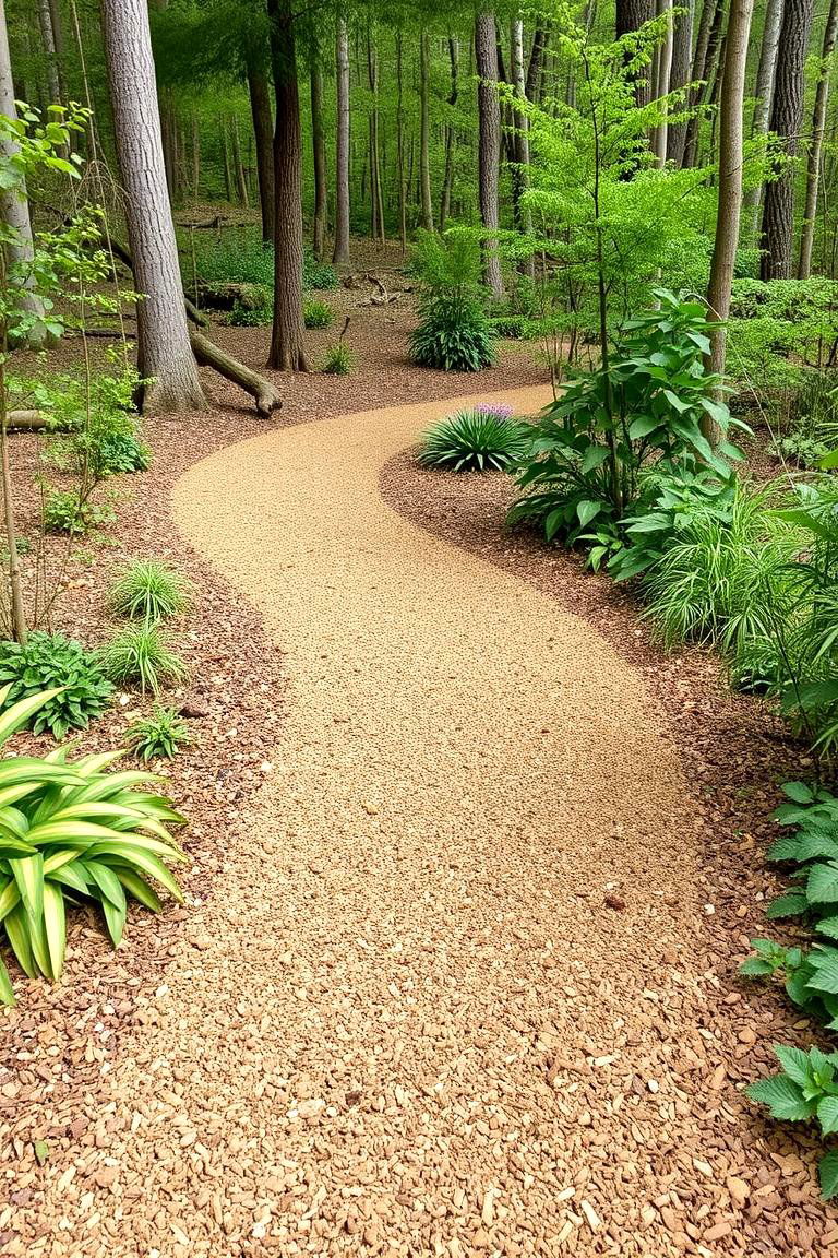 Natural Mulch Trails for Soft Pathways - 24 Natural Walkway Ideas