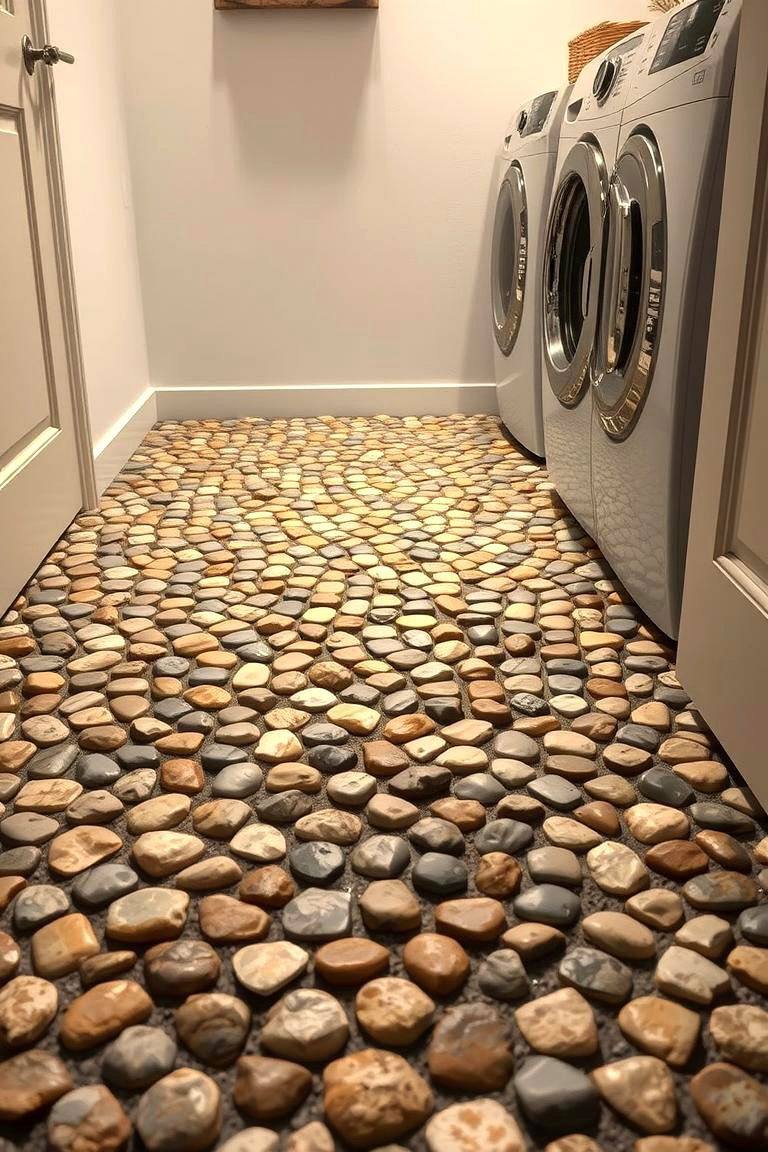 Natural Pebble Paver - 24 Laundry Room Floor Ideas