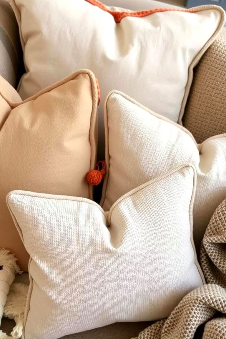 Natural Pillows with a Burnt Orange Boho Vibe - 24 Boho Burnt Orange Bedroom Ideas