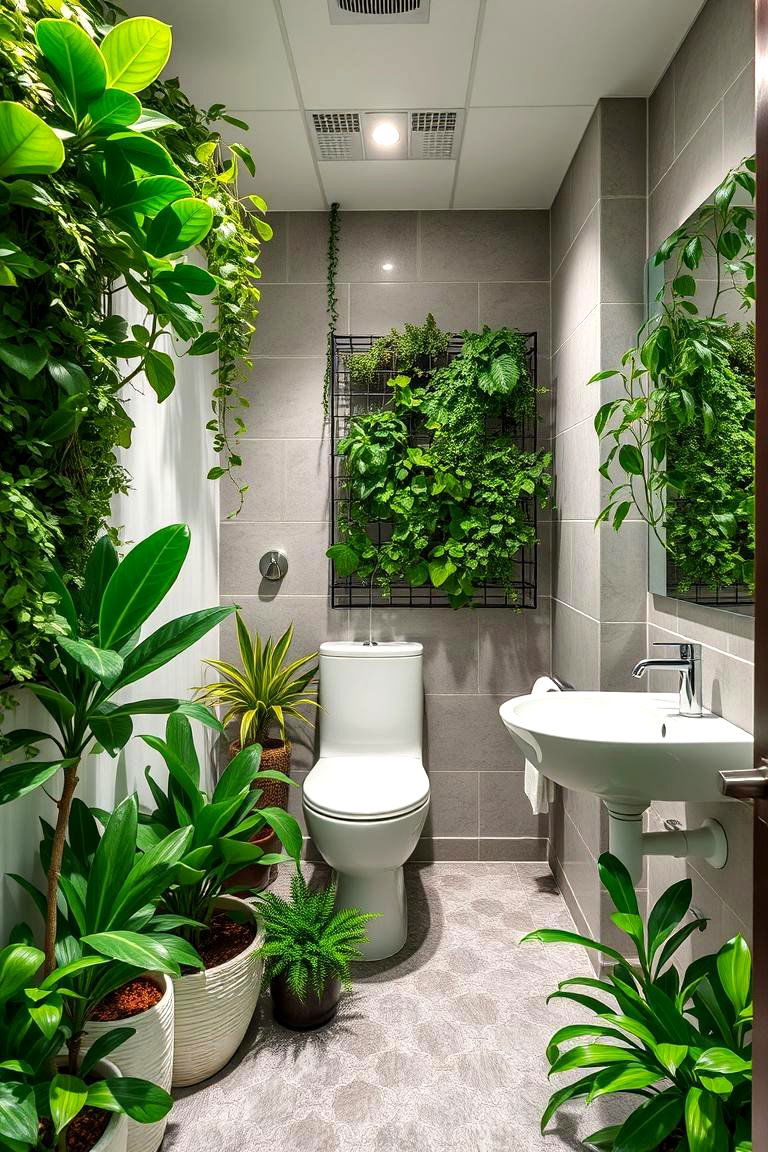 Natural Plant Integration - 24 Office Bathroom Ideas