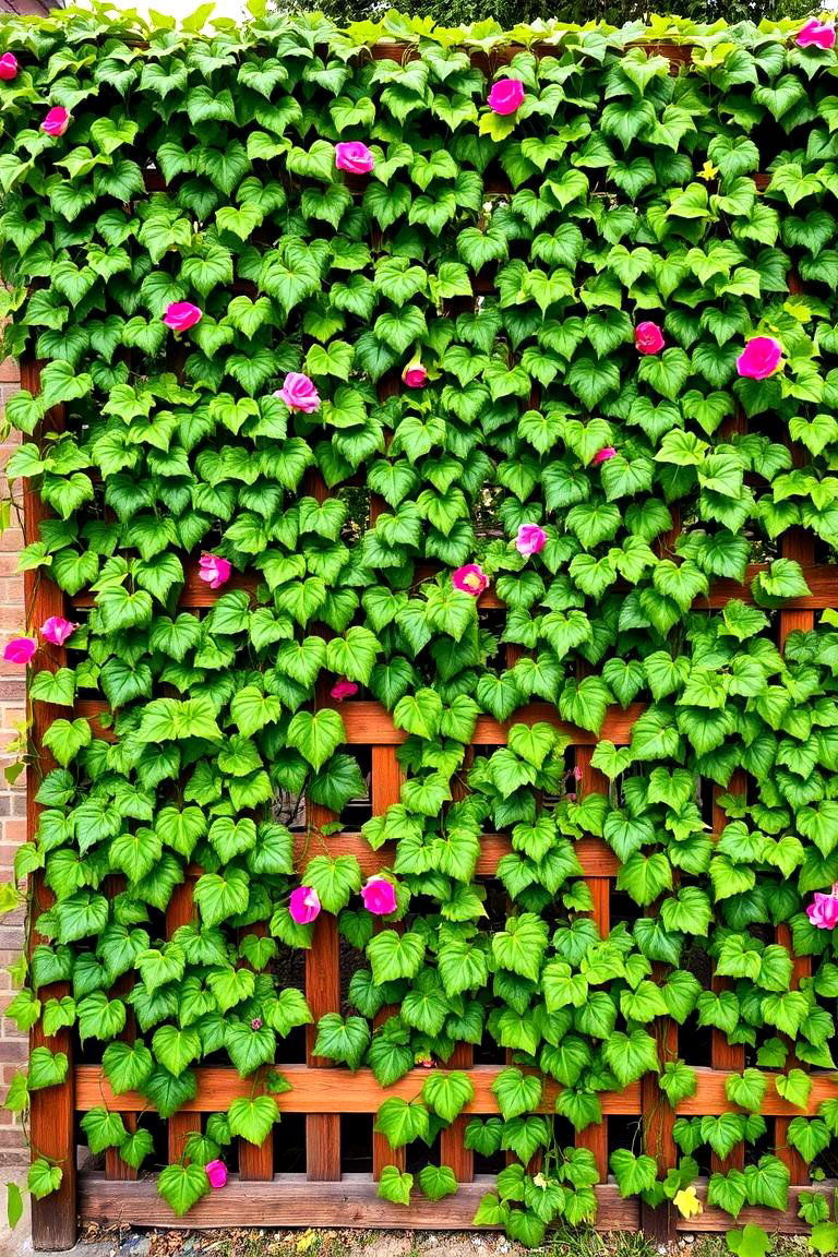 Natural Privacy with a Trellis and Climbing Vines - 24 Privacy Patio Ideas