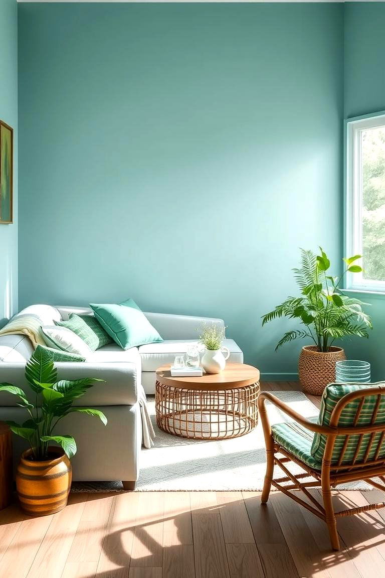 Natural Retreat Aqua Blue and Fern Green - 24 Blue and Green Color Combos for Decorating