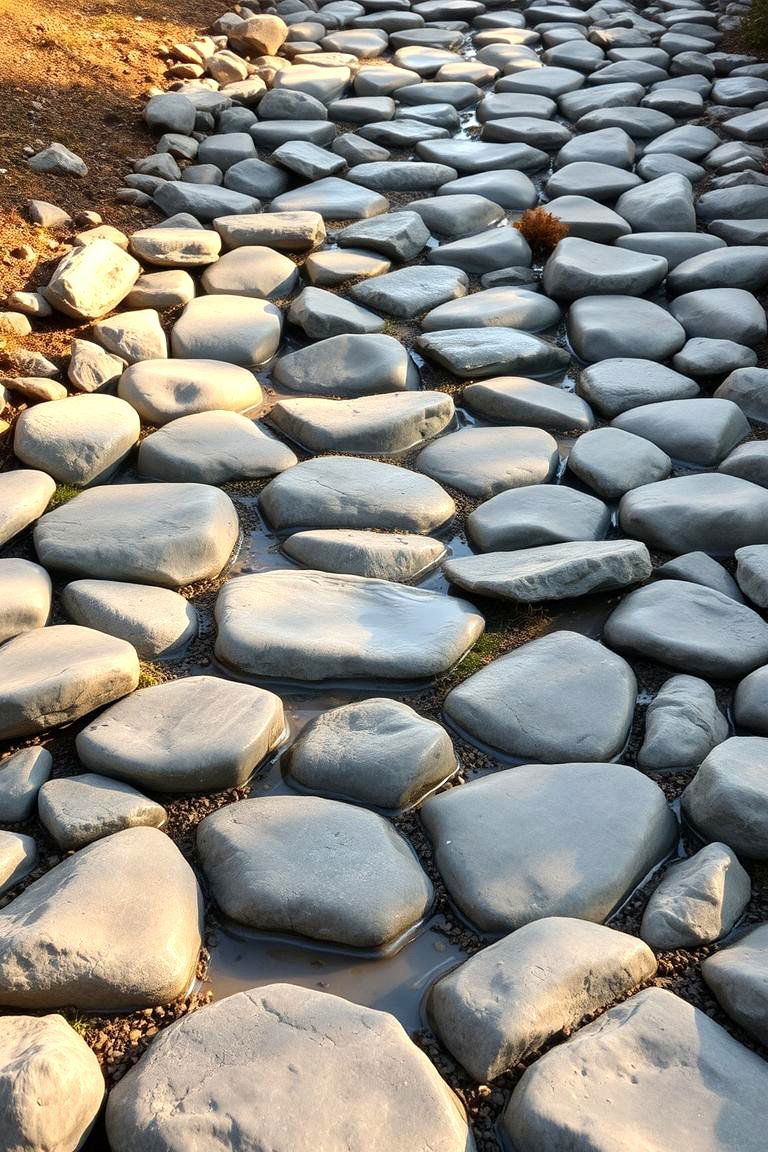 Natural Riverstone Walkway - 24 Stone Walkway Ideas