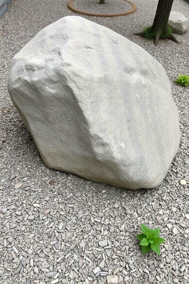 Natural Rock and Mulch Focal Point - 24 Front Yard Landscaping Ideas With Rocks and Mulch