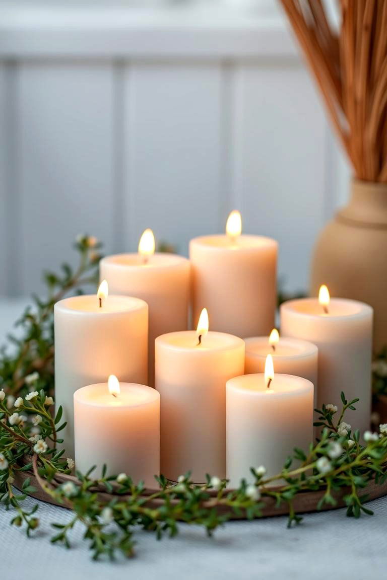 Natural Scented Candles - 24 Spa Decor Ideas