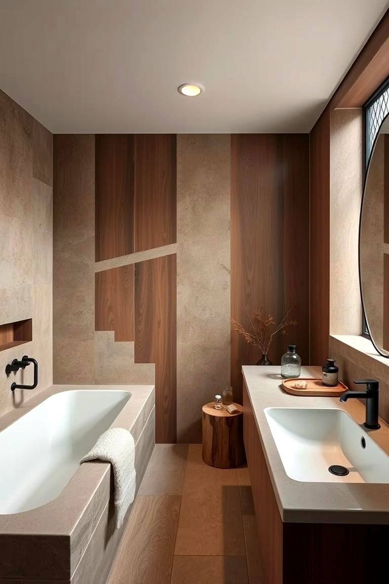 Natural Serenity with Organic Brown Accents - 24 brown and black bathroom ideas