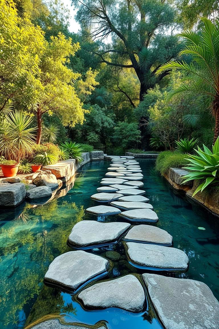Natural Stepping Stone Path - 24 Pool Walkway Ideas