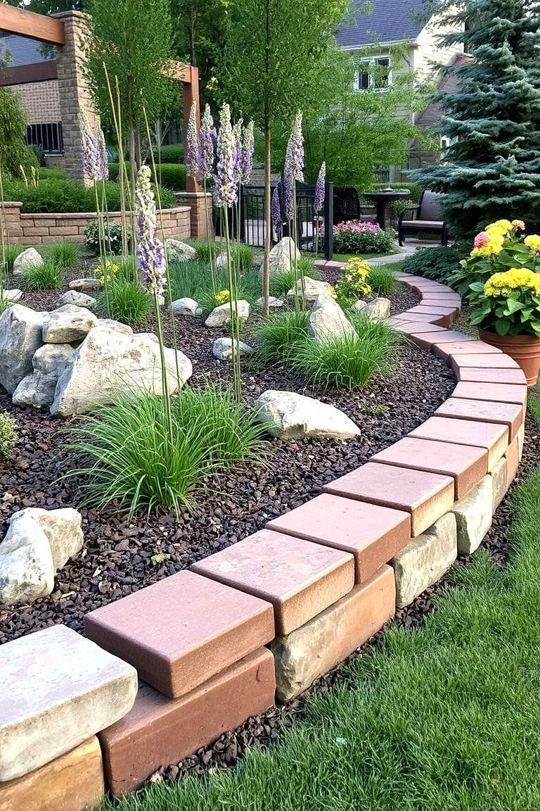 Natural Stone Accent Brick Edging - 24 Brick Edging Ideas