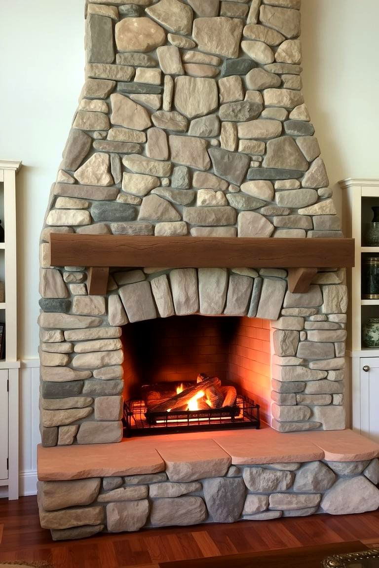 Natural Stone Accent Lighting - 24 Fireplace Lighting Ideas