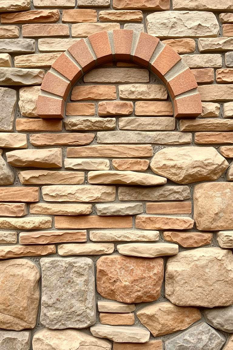 Natural Stone Accent - 24 Rustic Brick Fireplace Ideas