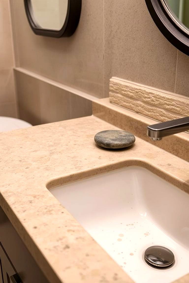Natural Stone Accents - 24 Zen Bathroom Ideas