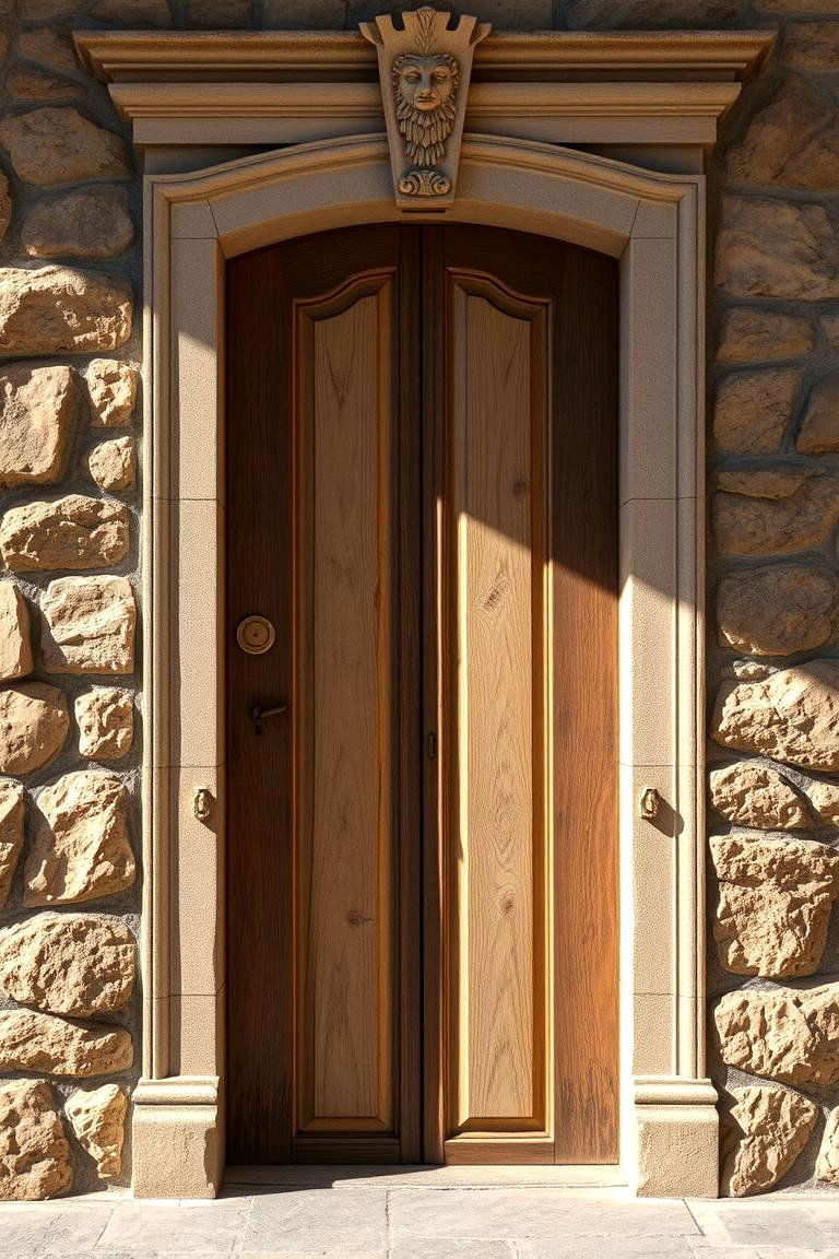 Natural Stone Accents - 24 Colonial Front Door Ideas