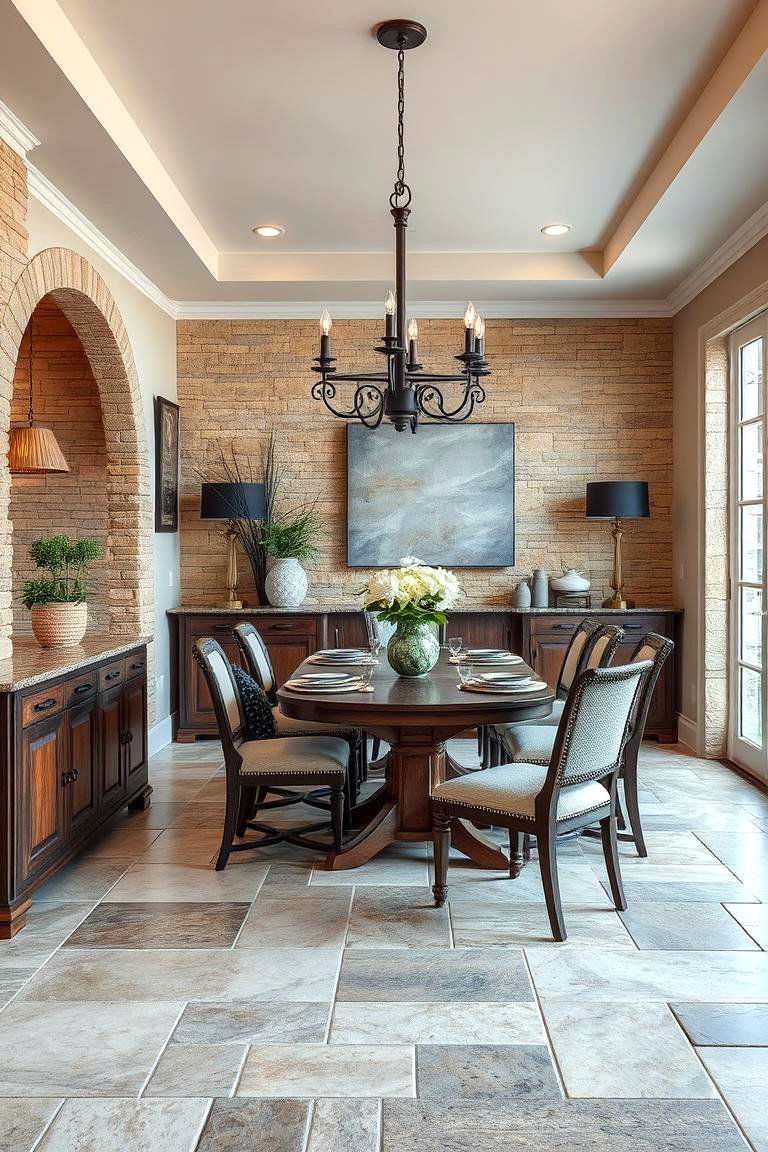 Natural Stone Accents - 24 Japanese Dining Room Ideas