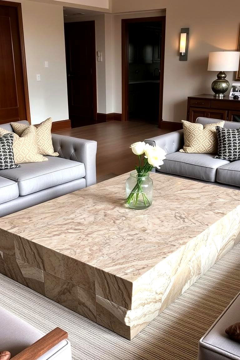 Natural Stone Accents for Timeless Elegance - 24 Luxury Living Room Ideas