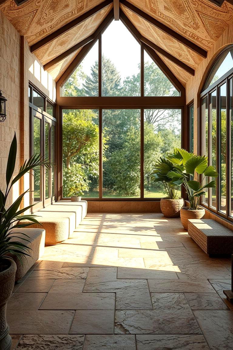 Natural Stone Aesthetics - 24 Sunroom Tile Floor Ideas